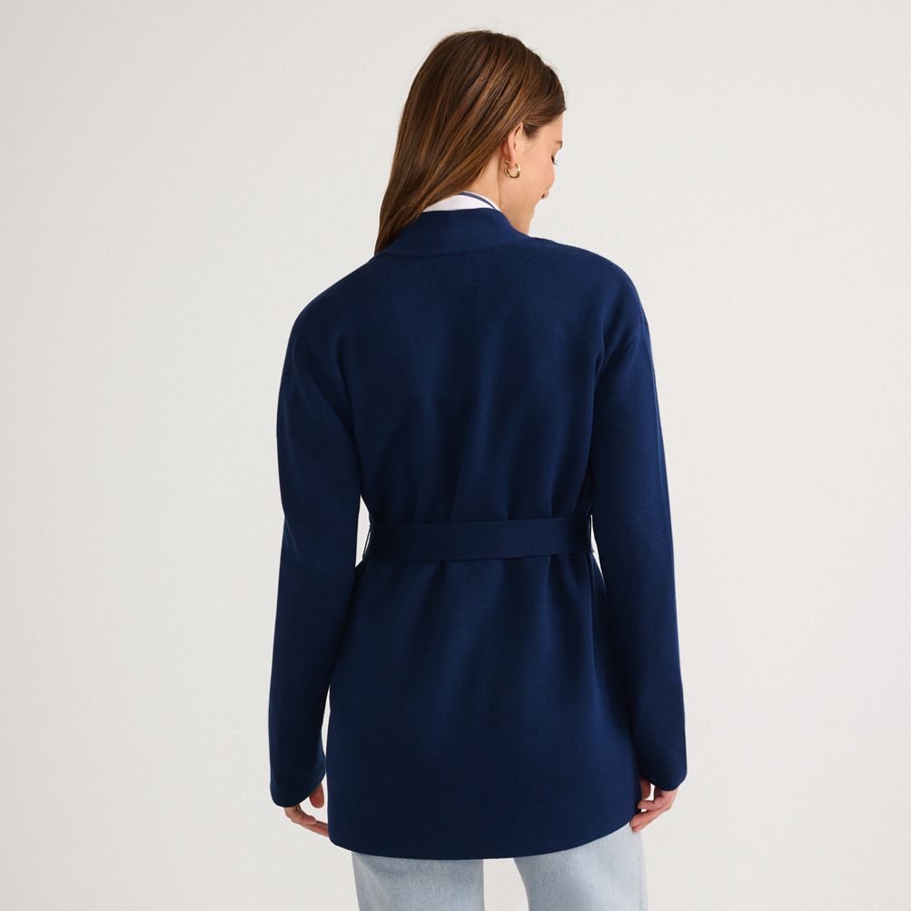売れ筋商品|||ランズエンド ニット&セーター アウター レディース Women's Fine Gauge Milano Belted Long Line Cardigan Sweater Fresh ivory Women's Fine Gauge Milano Belted Long Line Cardigan Sweater