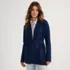Women's Petite Fine Gauge Milano Belted Long Line Cardigan Sweater, Front