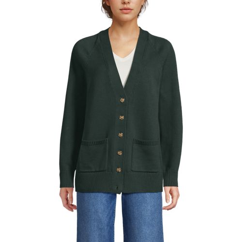 Women's Drifter Varsity Vneck Relaxed Cardigan Sweater, Front