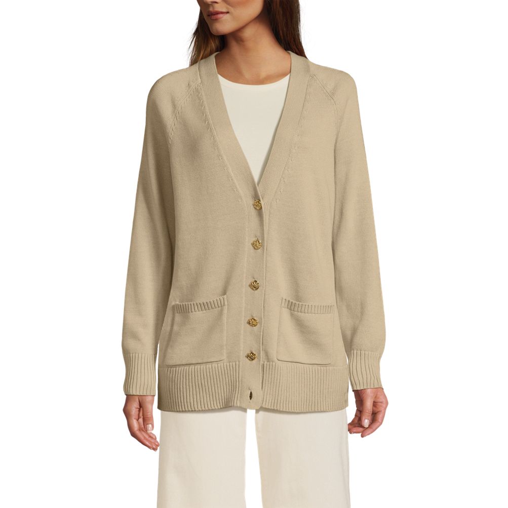 売れ筋商品|||ランズエンド ニット&セーター アウター レディース Women's Plus Size Drifter Varsity Vneck Sweater with Crest Fresh ivory/clover tip Lands' End Women's Plus Size Drifter Varsity Vneck Sweater