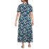 Women's Plus Size Cotton Modal Vneck Wrap Midi Dress, Back