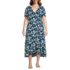 Women's Plus Size Cotton Modal Vneck Wrap Midi Dress, Front