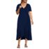Women's Plus Size Cotton Modal Vneck Wrap Midi Dress, Front