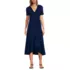Women's Cotton Modal Vneck Wrap Midi Dress, Front