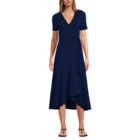Women's Cotton Modal Vneck Wrap Mini Dress