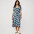 Women's Cotton Modal Vneck Wrap Midi Dress, Front