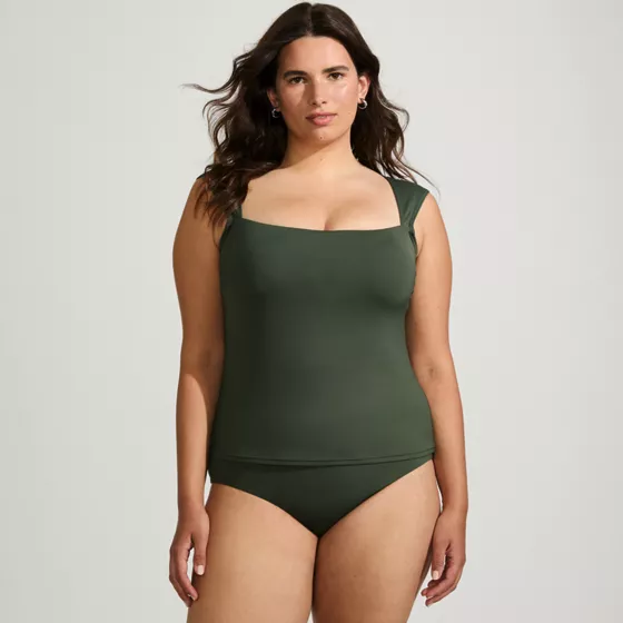 Women's Square Neck Underwire Tankini Top - primary