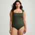 Women's Plus Size Square Neck Underwire Tankini Top, Front