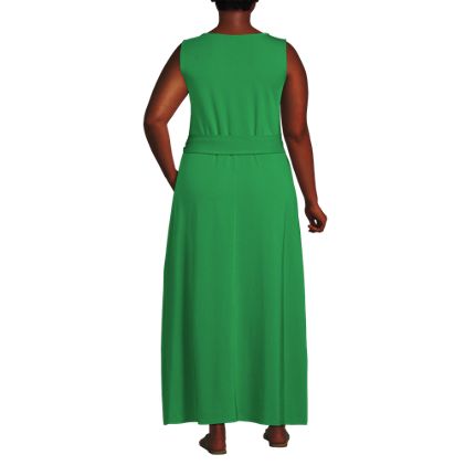 Women's Plus Size Cotton Modal Sleeveless Tie Waist Maxi Dress - image 2
