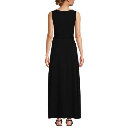 Women's Cotton Modal Sleeveless Tie Waist Maxi Dress - image 2