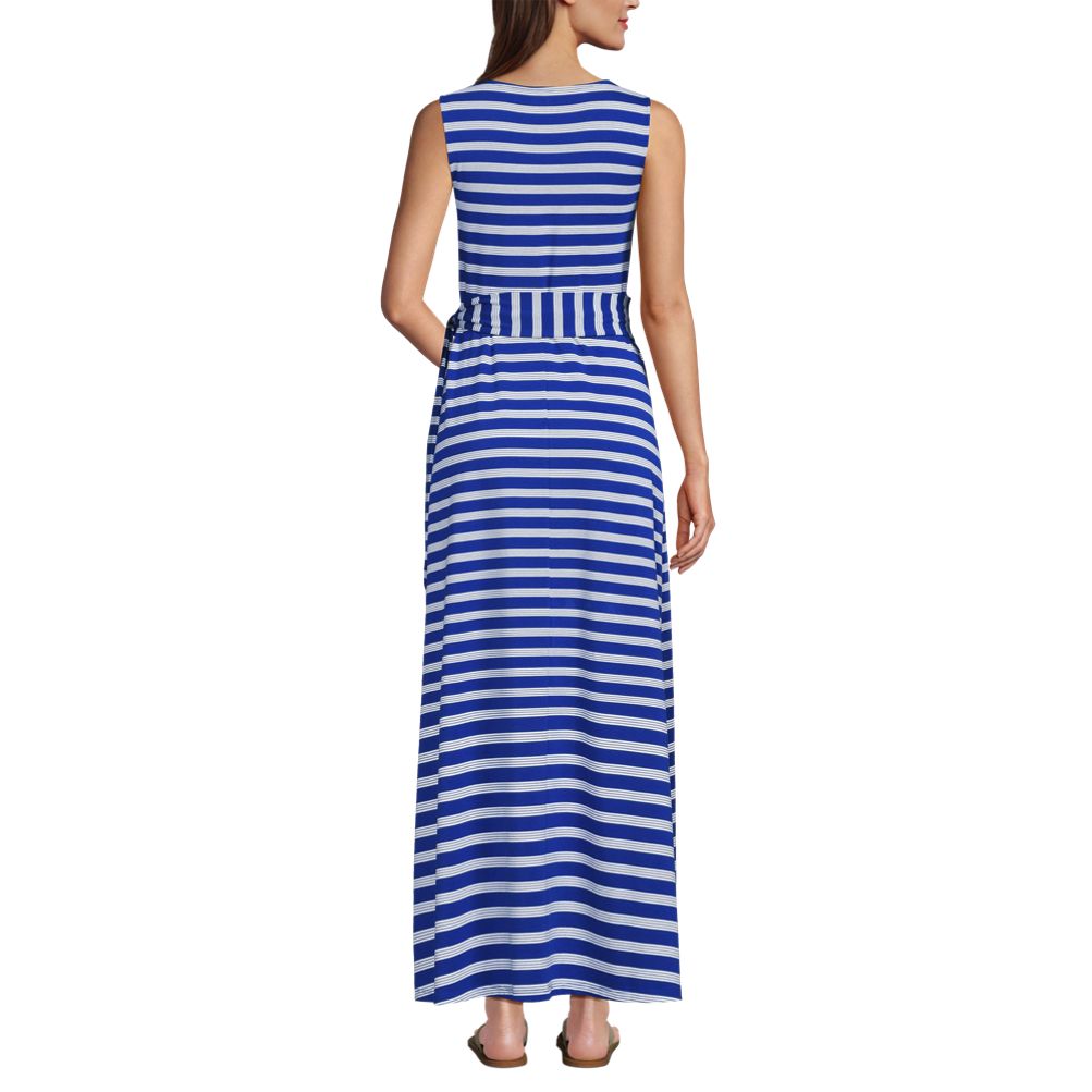 Women's Cotton Modal Sleeveless Tie Waist Maxi Dress | Lands' End