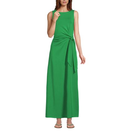 Women's Cotton Modal Sleeveless Tie Waist Maxi Dress - image 1