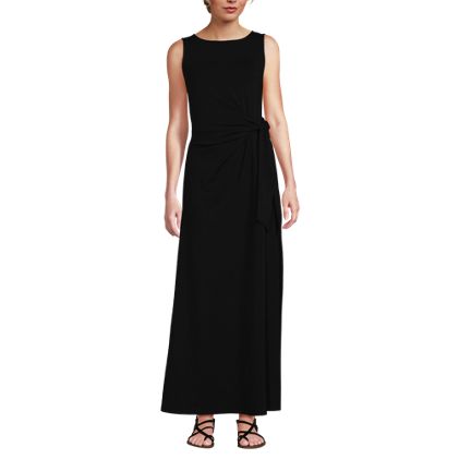 Women's Cotton Modal Sleeveless Tie Waist Maxi Dress - image 1