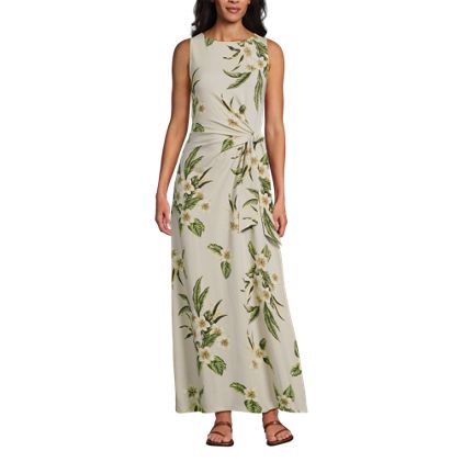 Women's Cotton Modal Sleeveless Tie Waist Maxi Dress - image 1