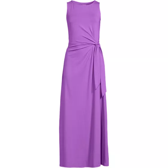 Women's Cotton Modal Sleeveless Tie Waist Maxi Dress - primary