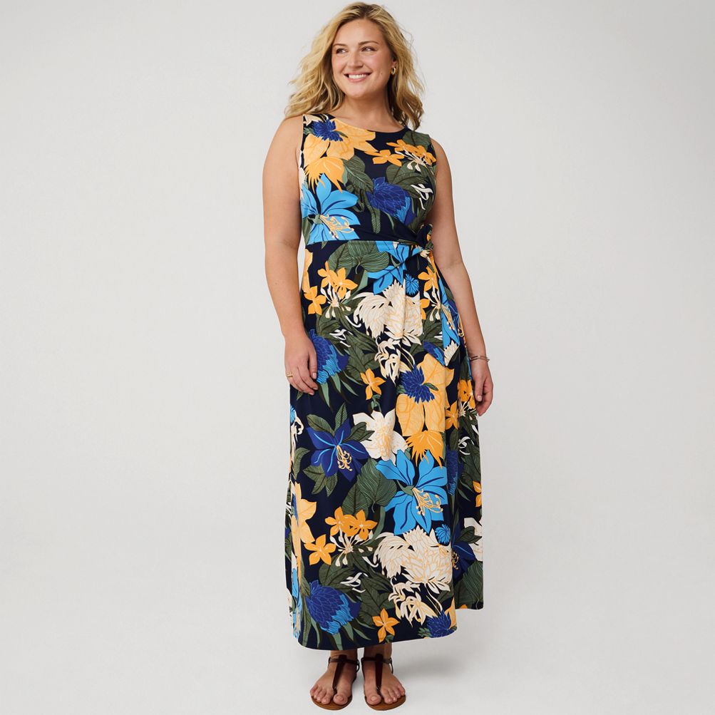 lands end sleeveless tiered maxi dress Lands End Tiered Maxi Dress Large L 14/16 Green Ombre Gingham Plaid  Sleeveless