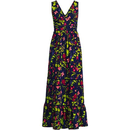 Women's Plus Size Cotton Modal Embellished Trim Maxi Dress - primary