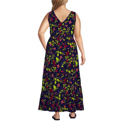 Women's Plus Size Cotton Modal Embellished Trim Maxi Dress - image 2