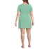 Women's Plus Size Short Sleeve Cotton Modal Wrap Above the Knee Dress, Back