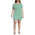 Women's Plus Size Short Sleeve Cotton Modal Wrap Above the Knee Dress, Front