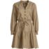 Women's Long Sleeve Cotton Poplin Mini Popover Dress, Front