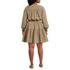 Women's Plus Size Long Sleeve Cotton Poplin Mini Popover Dress, Back