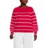 Women's Plus Size Drifter Raglan Button Bib Crew Neck Sweater, Front