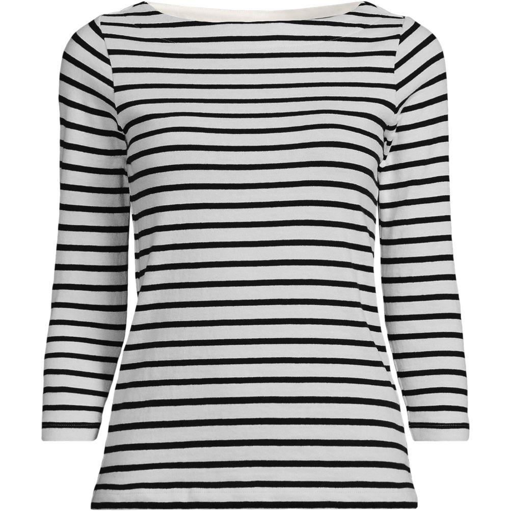 売れ筋商品|||ランズエンド カットソー トップス レディース Women's Mariner Jersey Boatneck Top Ivory/berry breton stripes Women's Mariner Jersey Boatneck Top | Lands' End