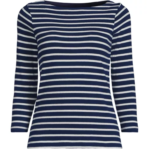 Women's Mariner Jersey Boatneck Top, Front