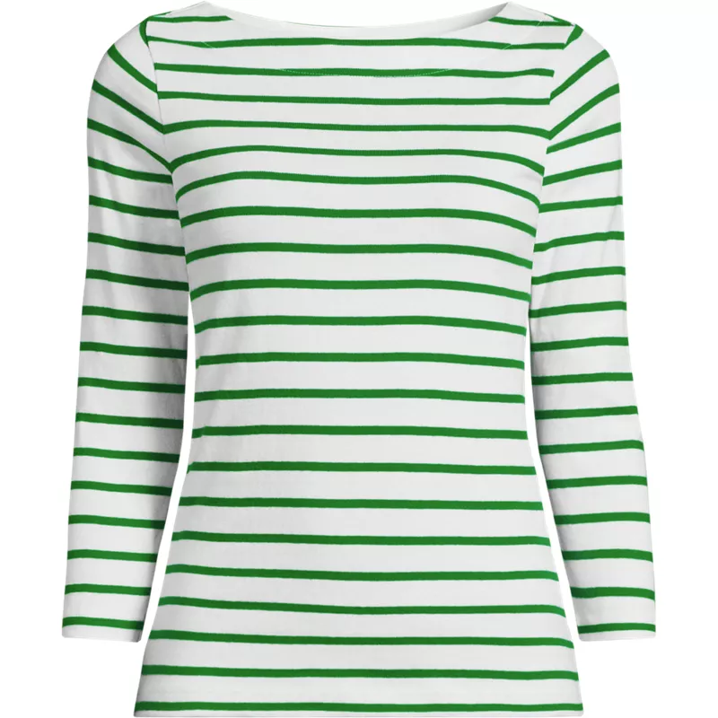 Women's Plus Size Mariner Jersey Boatneck Top, Front