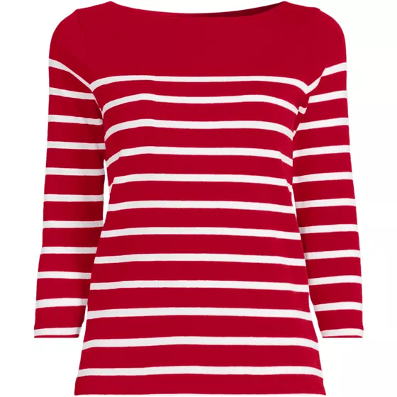Women's Petite Mariner Jersey Boatneck Top - primary