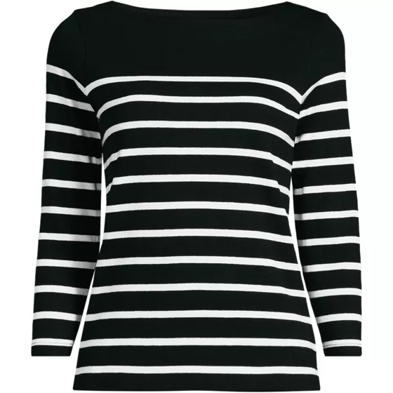 Women's Plus Size Mariner Jersey Boatneck Top - primary