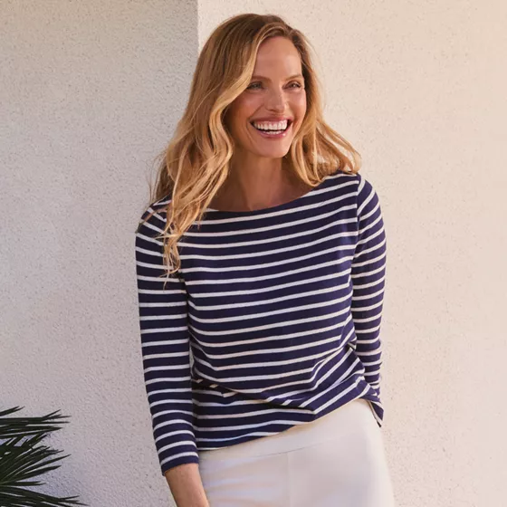 Women's Mariner Jersey Boatneck Top - primary