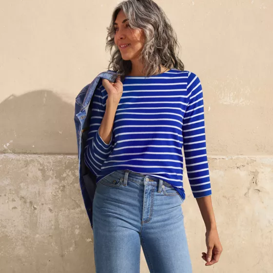 Women's Mariner Jersey Boatneck Top - primary