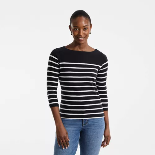 Women's Mariner Jersey Boatneck Top, Front