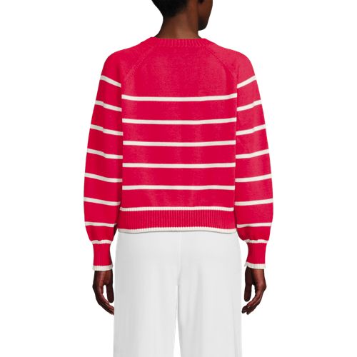 Women's Drifter Raglan Button Bib Crew Neck Sweater, Back