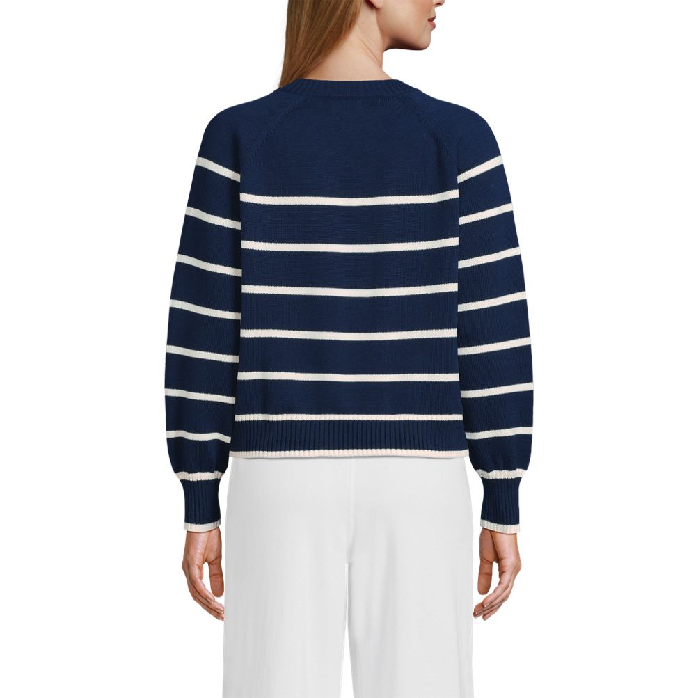 売れ筋商品|||ランズエンド ニット&セーター アウター レディース Women's Drifter Raglan Sleeve Easy Fit Sweater Fresh ivory/blue stripe Women's Drifter Raglan Sleeve Easy Fit Sweater | Lands' End