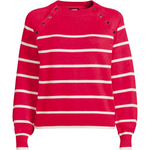 Women's Drifter Raglan Button Bib Crew Neck Sweater, Front