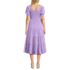 Women's Smocked Cotton Dobby Midi Puff Sleeve Dress, Back