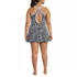 Women's Plus Size Tugless High Neck Swim Dress Swimsuit, Back