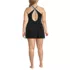 Women's Plus Size Tugless High Neck Swim Dress Swimsuit, Back