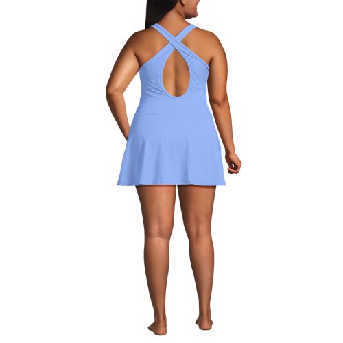 Women's Tugless High Neck Swim Dress Swimsuit - image 3