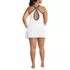 Women's Plus Size Tugless High Neck Swim Dress Swimsuit, Back