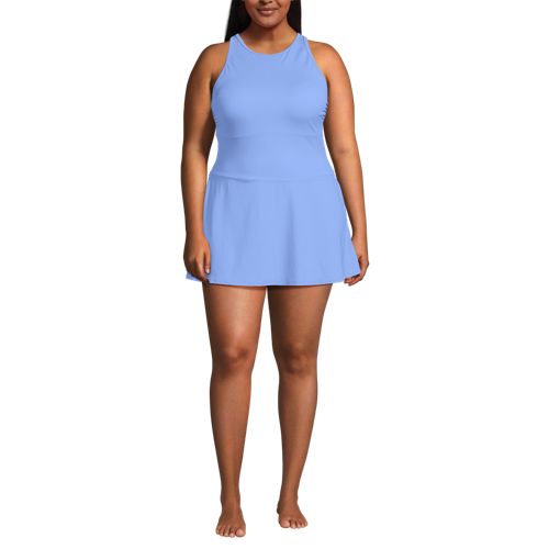 Women's Tugless High Neck Swim Dress Swimsuit - image 2