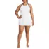 Women's Plus Size Tugless High Neck Swim Dress Swimsuit, Front