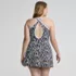Women's Plus Size Tugless High Neck Swim Dress Swimsuit, Back