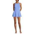 Women's Chlorine Resistant Tugless High Neck Swim Dress One Piece Swimsuit