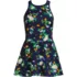 Women's Plus Size Tugless High Neck Swim Dress Swimsuit, Front