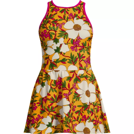 Women's Tugless High Neck Swim Dress Swimsuit - primary