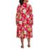 Women's Plus Size Crepe Button Front Long Sleeve Midi Dress, Back
